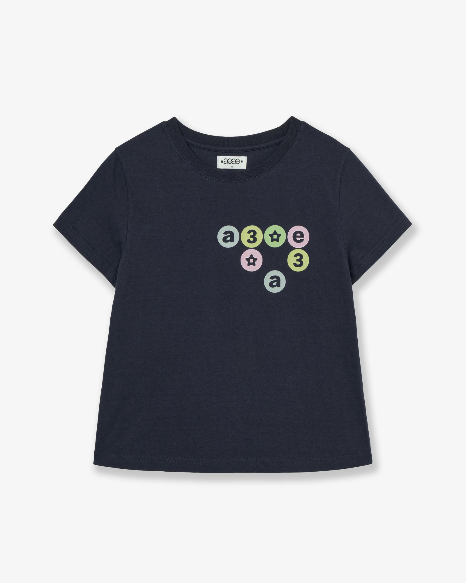 MUSINSA公式 | AEAE COLOR DOT LOGO TEE [NAVY]
