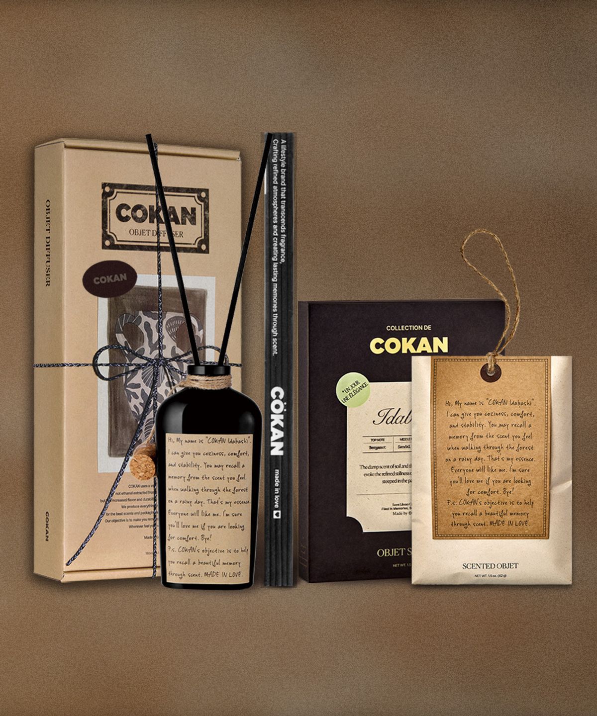 코칸(COKAN) [SET]오브제 디퓨저 + 퍼퓸 사쉐 선물세트