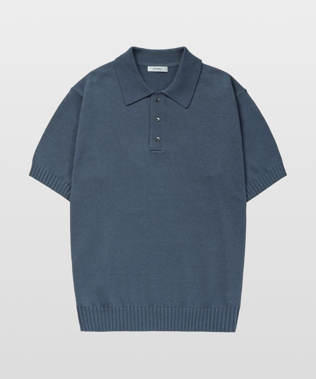 매너그램(MANNERGRAM) 소프트코튼100 3PLY 폴로 반팔니트 스틸 블루