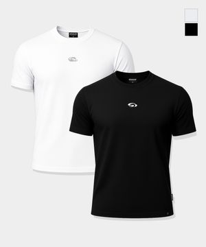 [2PACK] 크롬 심볼 로고 에어 머슬핏 반팔티 (2컬러)