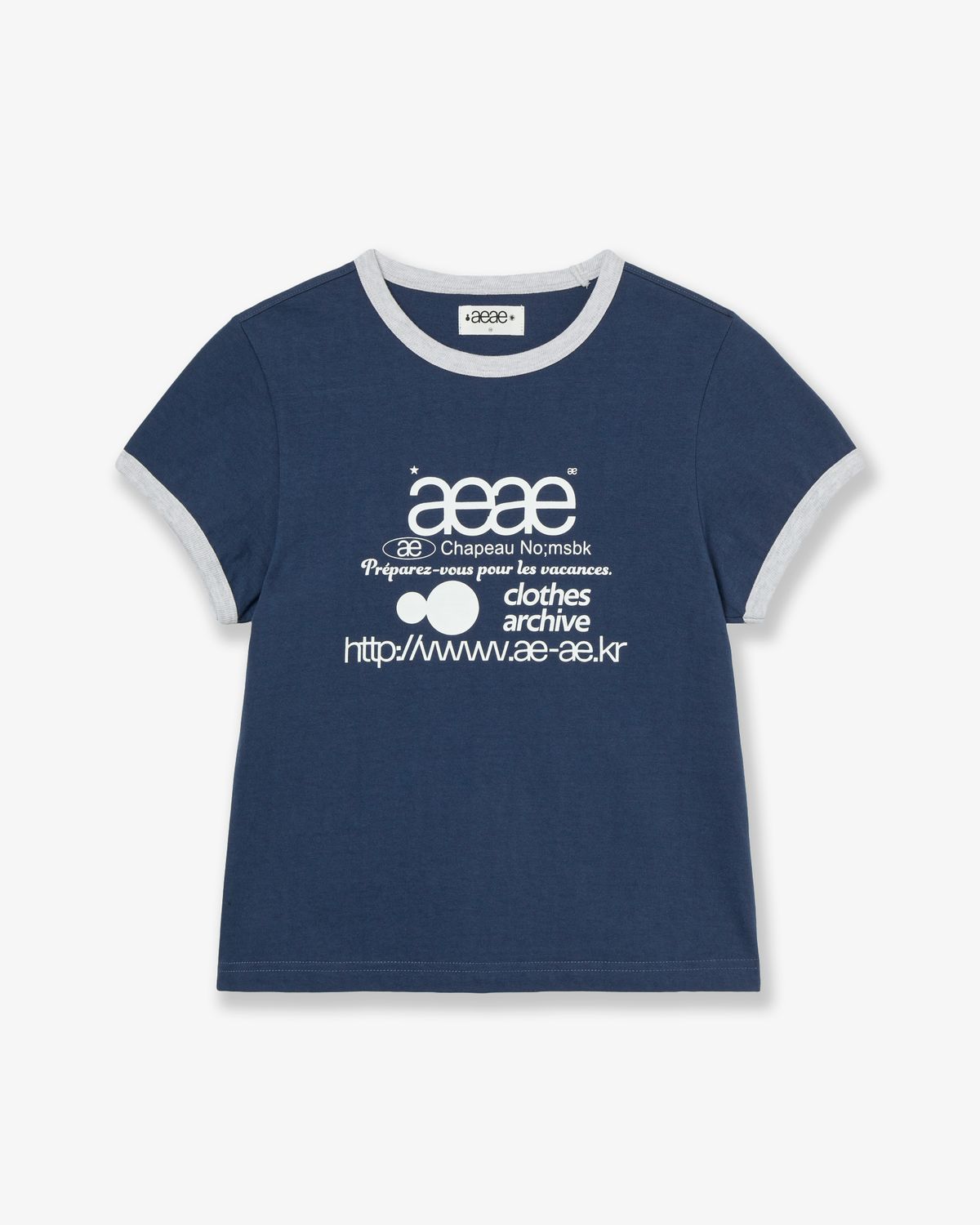 에이이에이이(AEAE) WEB LOGO RINGER TEE [INDIGO]
