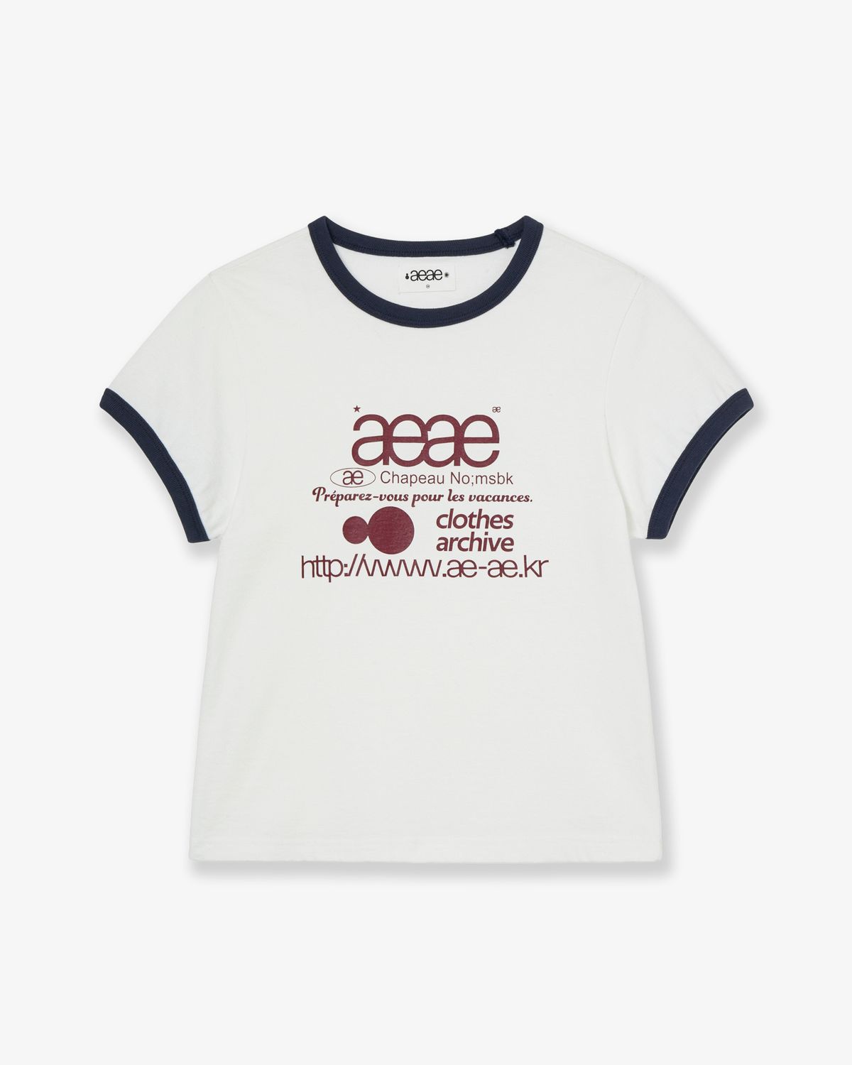 에이이에이이(AEAE) WEB LOGO RINGER TEE [WHITE]