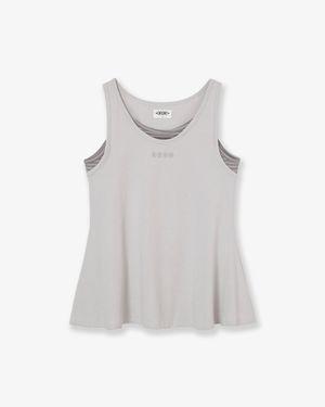 STRIPE LAYERED SLEEVELESS [ASH]