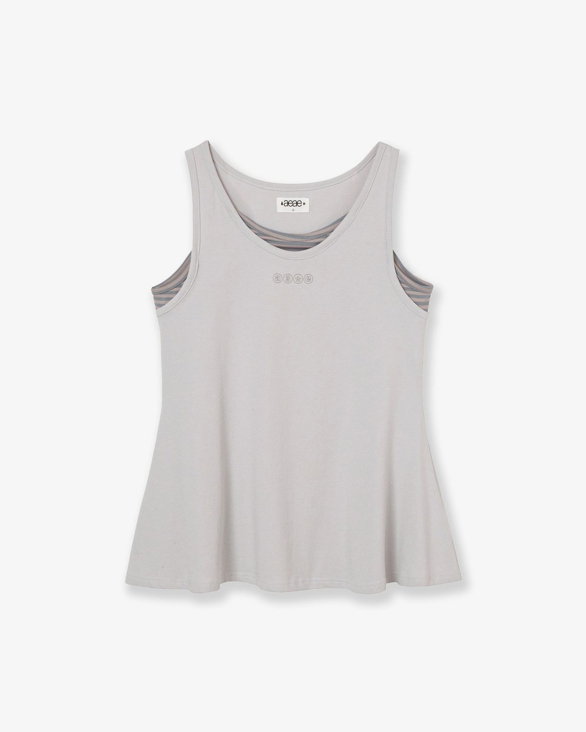 에이이에이이(AEAE) STRIPE LAYERED SLEEVELESS [ASH]