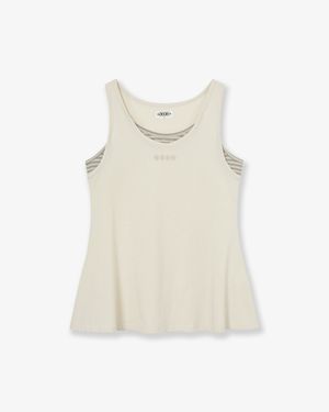 STRIPE LAYERED SLEEVELESS [IVORY]
