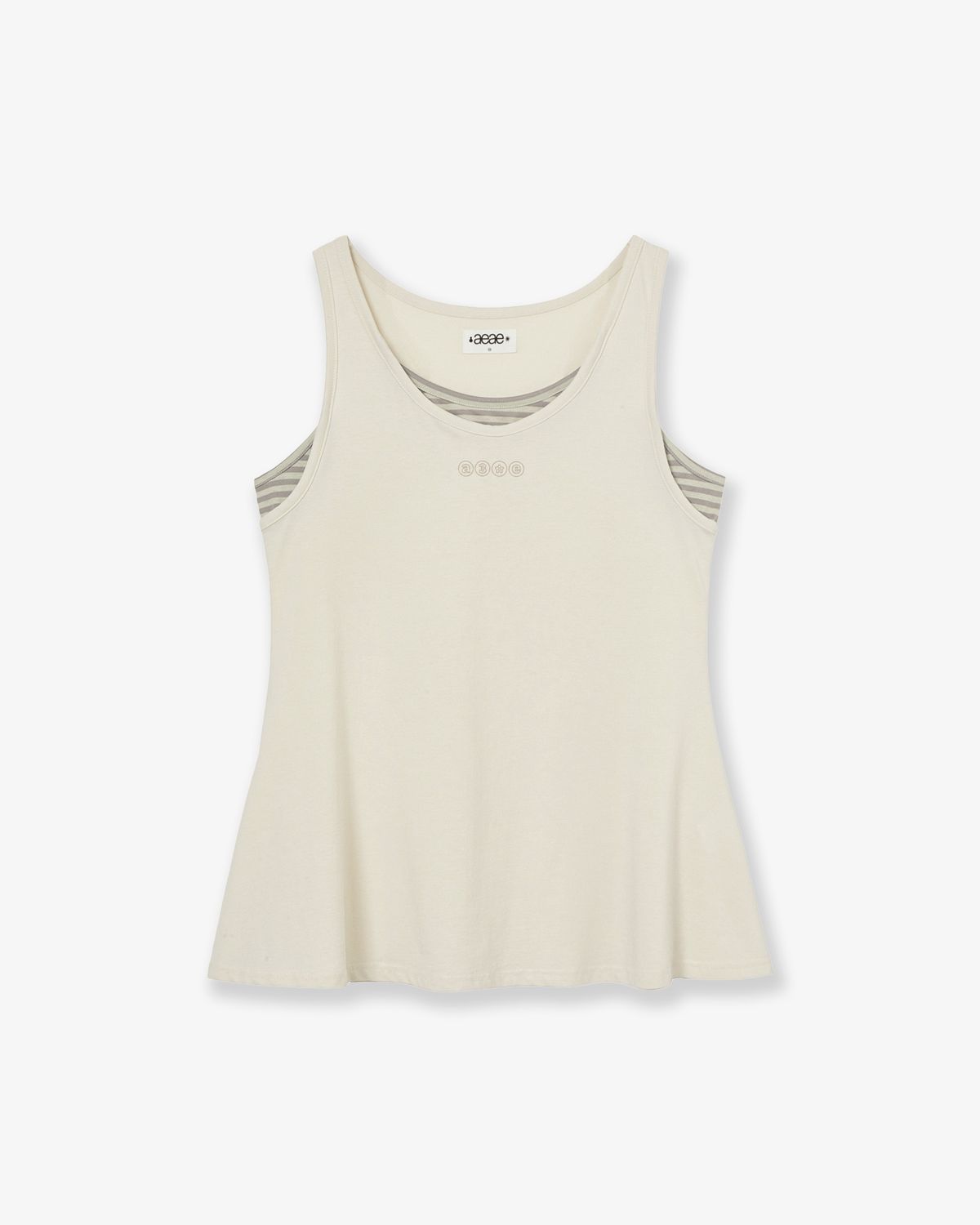 에이이에이이(AEAE) STRIPE LAYERED SLEEVELESS [IVORY]