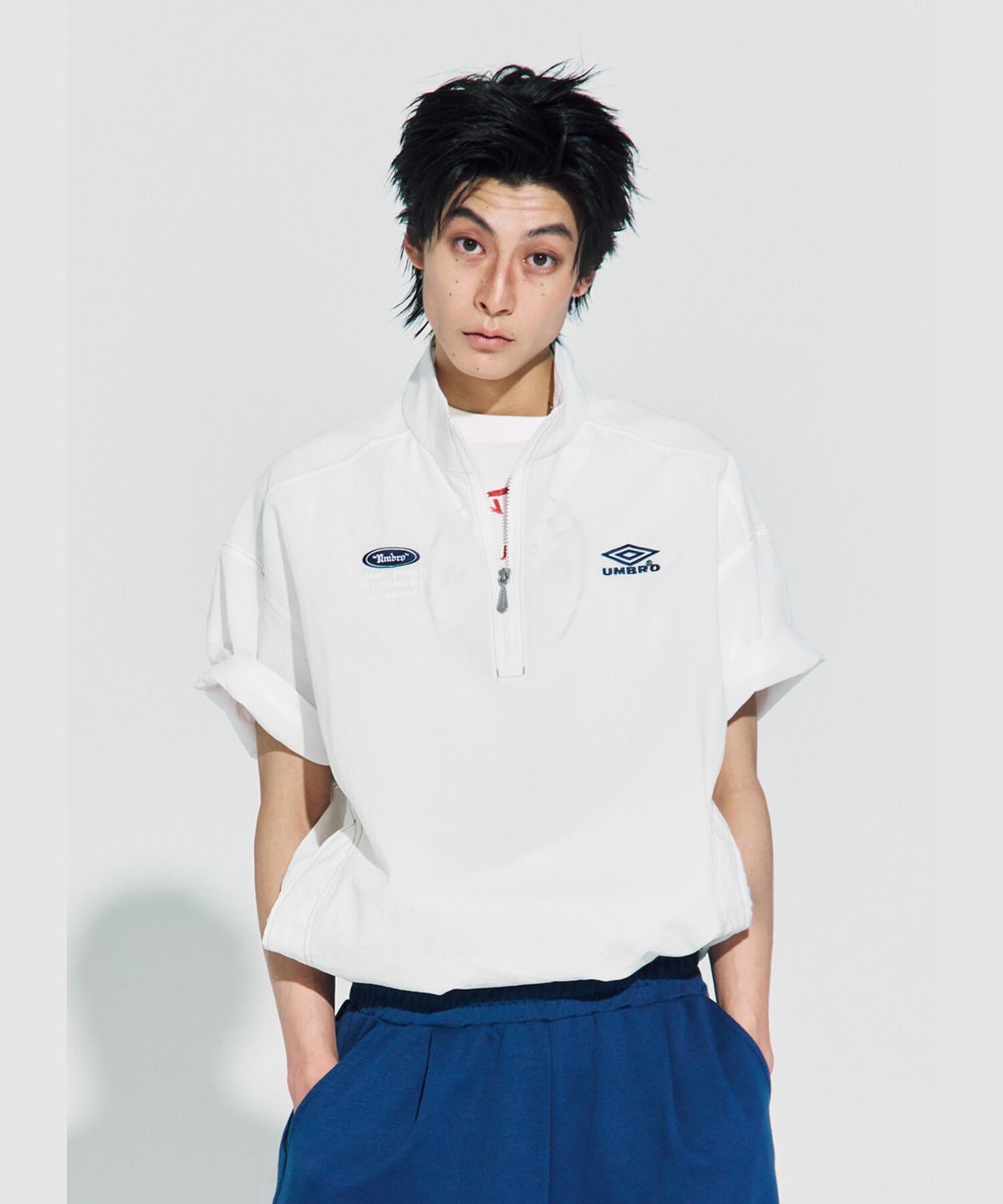 엄브로(UMBRO) 크리스피 타슬란 반팔 아노락 화이트 UR224CWT59