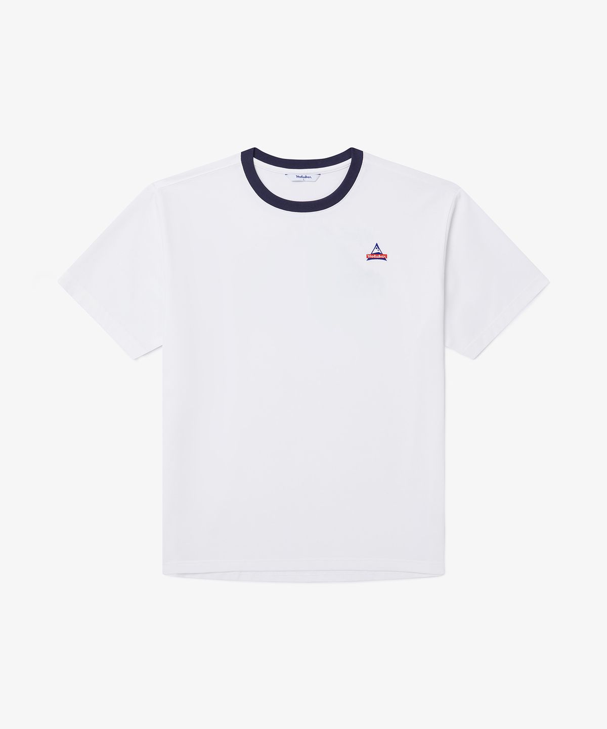 홀루바(HOLUBAR) Rib Neck Graphic T-Shirt White