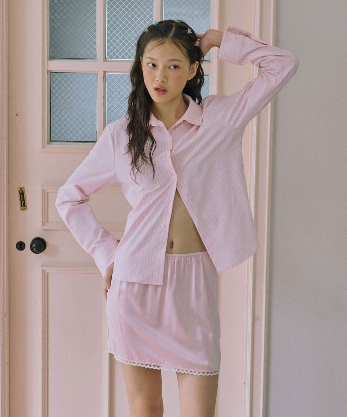 준준스페이스(JUNEJUNE SPACE) Fitted Shirts_Light Pink(피티드 셔츠_라이트핑크)