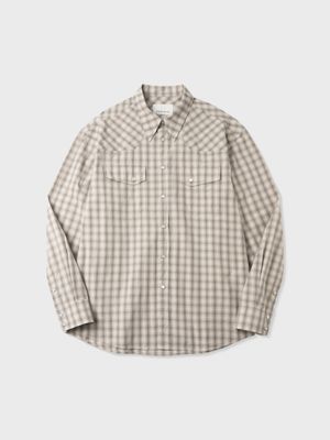 코튼 체크 웨스턴 셔츠 (BEIGE)