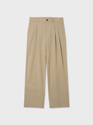 코튼 린넨 플리티드 팬츠 (BEIGE)