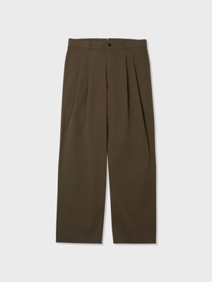 코튼 린넨 플리티드 팬츠 (TAUPE BROWN)