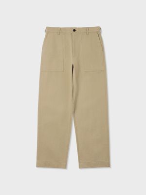 코튼 헴프 헤링본 베이커 팬츠 (BEIGE)