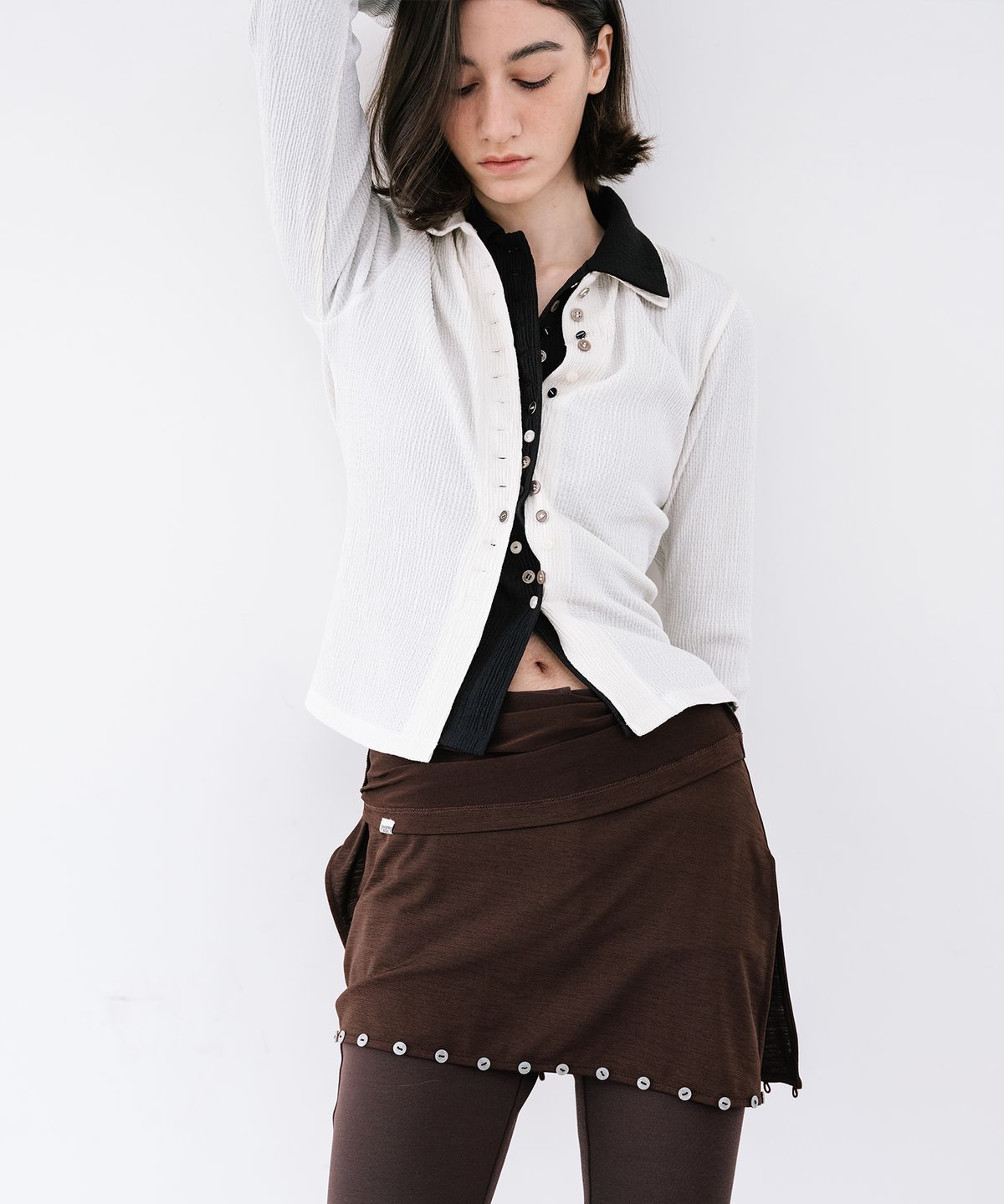시메트릭 퍼센트(SYMMETRICPERCENT) Textured Button Shirt / Ivory