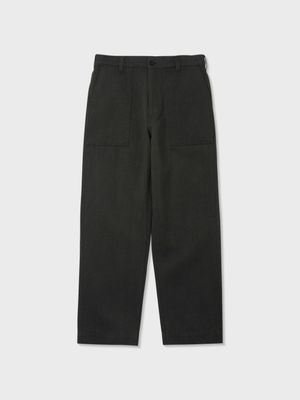 코튼 헴프 헤링본 베이커 팬츠 (CHARCOAL GREY)