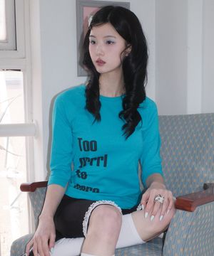 Too Grrl To Care Long sleeve_BLUE