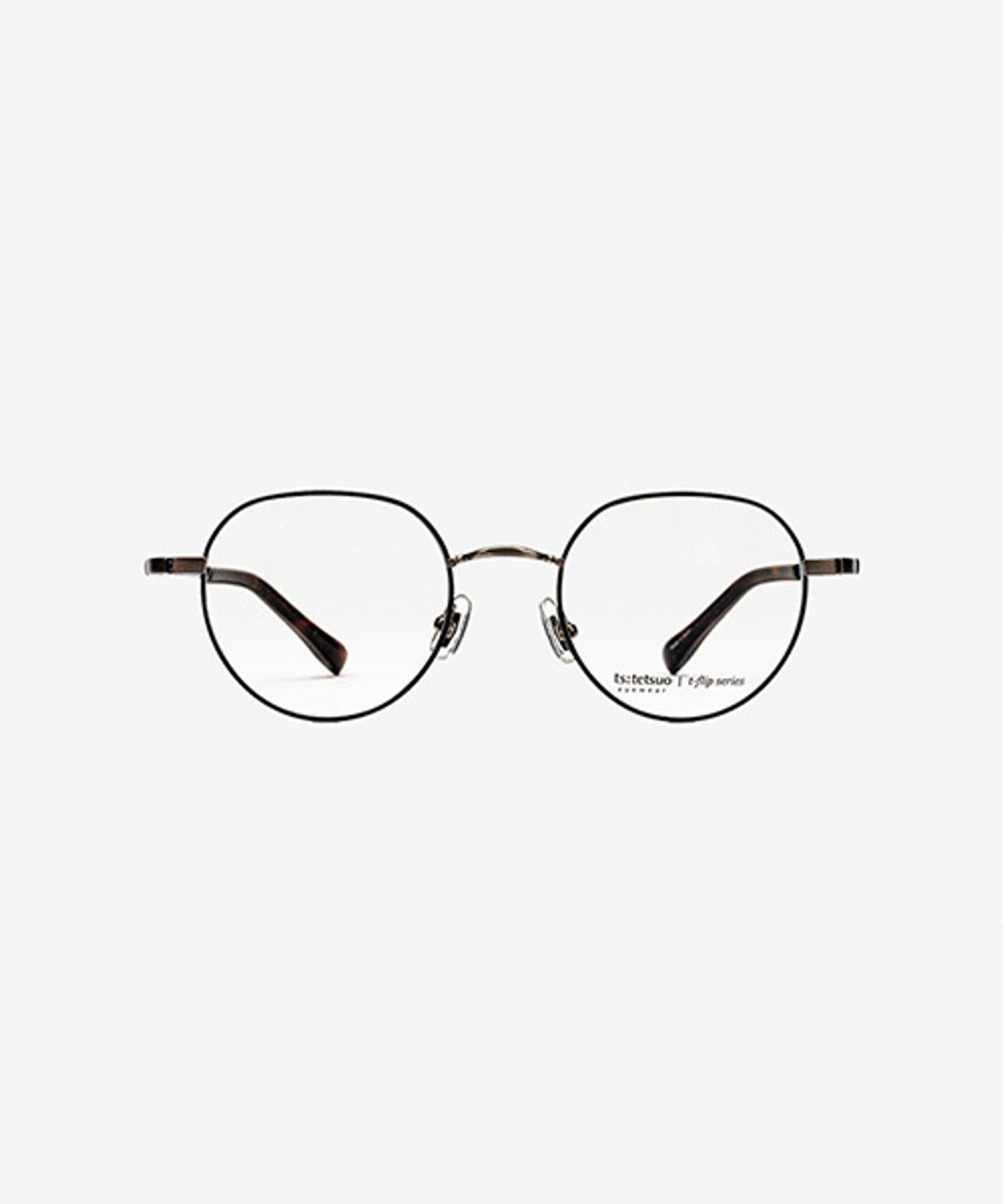 테츠오 아이웨어(TETSUO EYEWEAR) HANA(하나) 안경테 C3 BLACK&MATTE SILVER