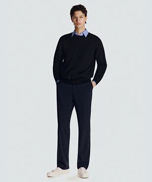 26SS 링클프리 라이크라 밴딩 슬랙스 네이비