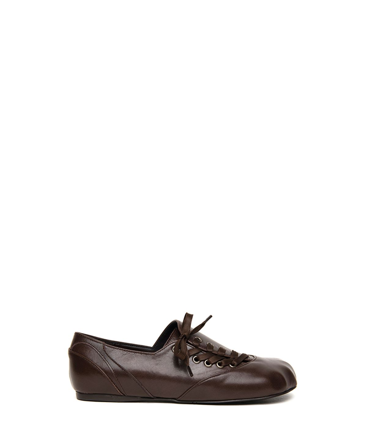 쓰리투에이티(THREE TO EIGHTY) ANIMAL DIAGONAL STRAP FLATS BROWN