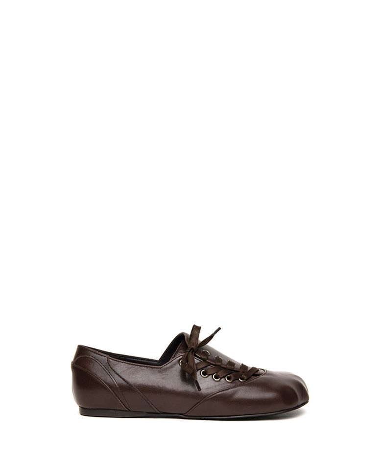 ANIMAL DIAGONAL STRAP FLATS BROWN