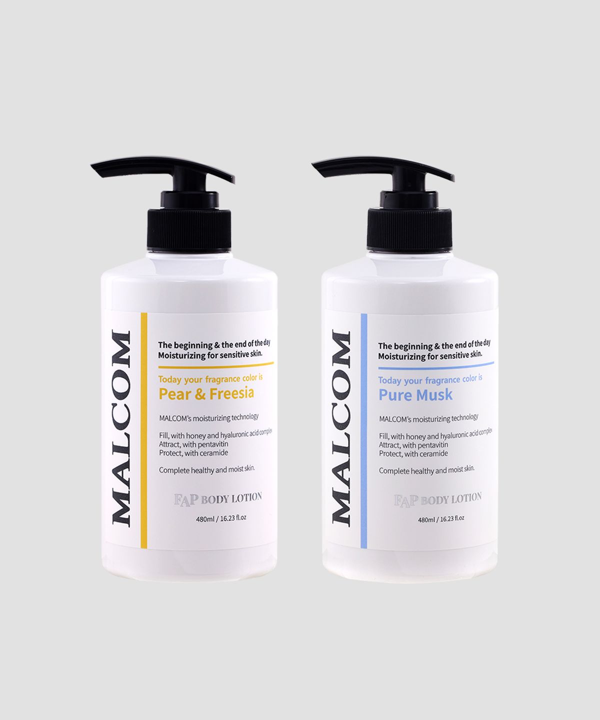 말콤(MALCOM) FAP 3중 보습케어 바디로션 480ml 2입 (4종 향)