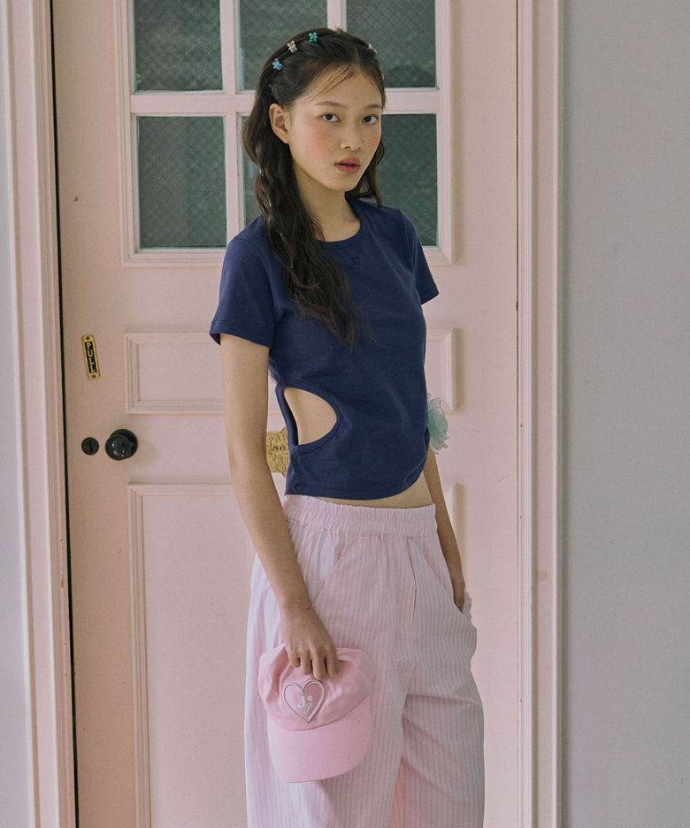 Slim Cut-out Tee_Navy(슬림컷아웃 티셔츠_네이비)