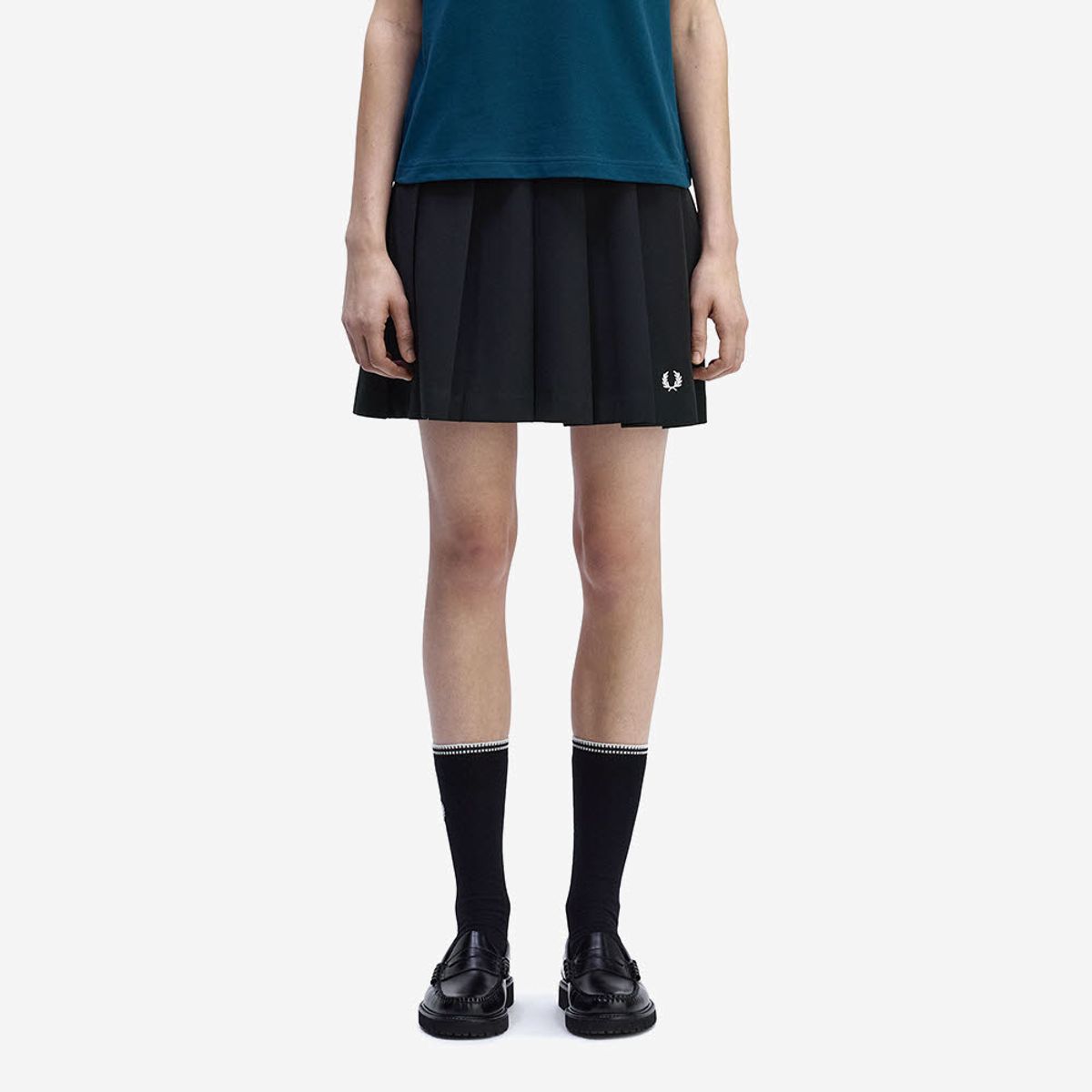 프레드페리(FRED PERRY) [Womens] 팁 플리츠 스커트 - 블랙 AFPF253E105-102