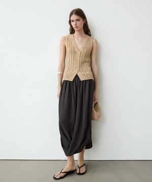 오픈 니트 베스트