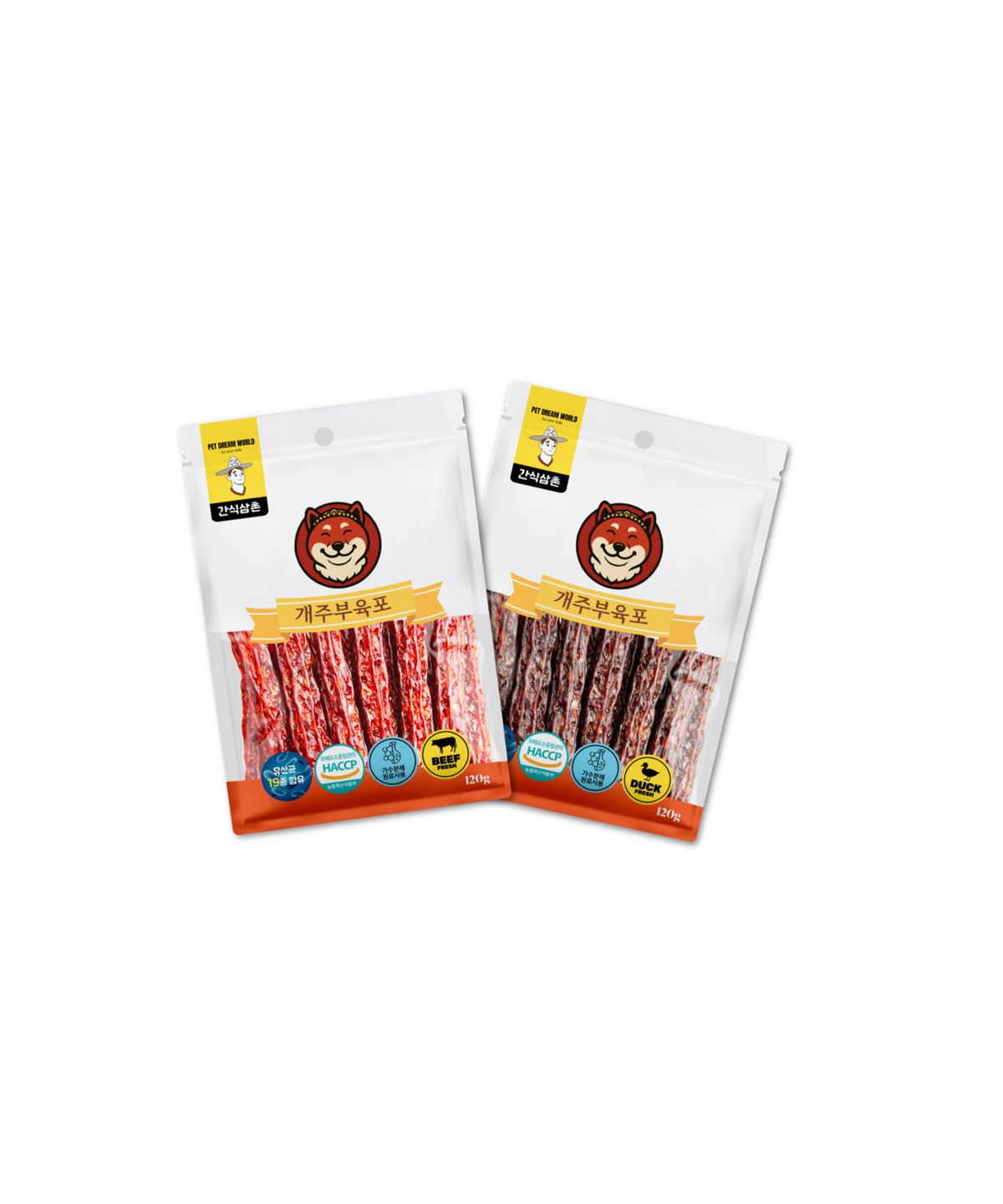 애니포트(ANYPORT) 간식삼촌 강아지 간식 가수분해 개껌 개주부 오리&소고기 120g x 2개입