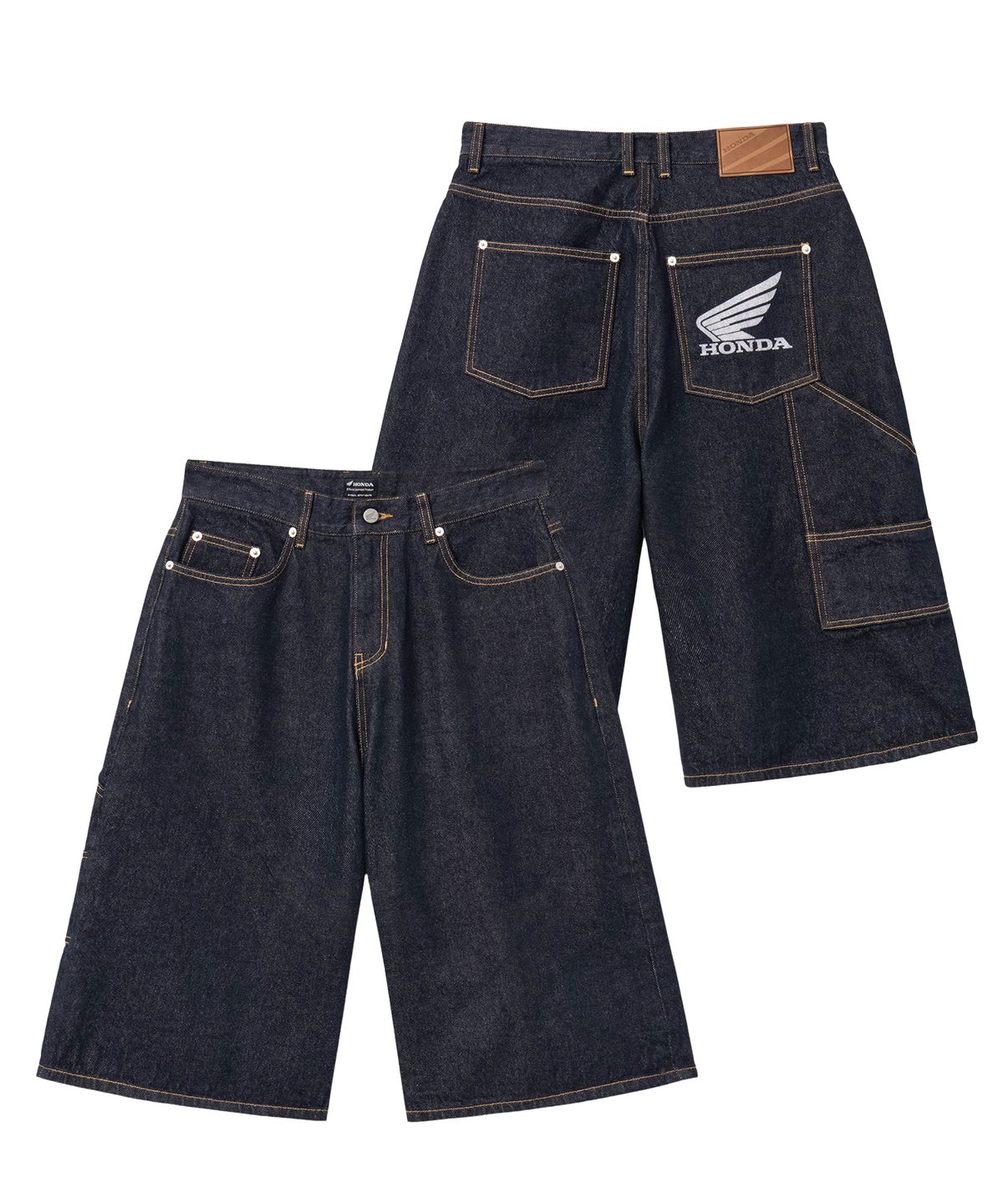 핍스 모터사이클(PHYPS MOTORCYCLE) Wing Logo Bermuda Pants Dark Blue