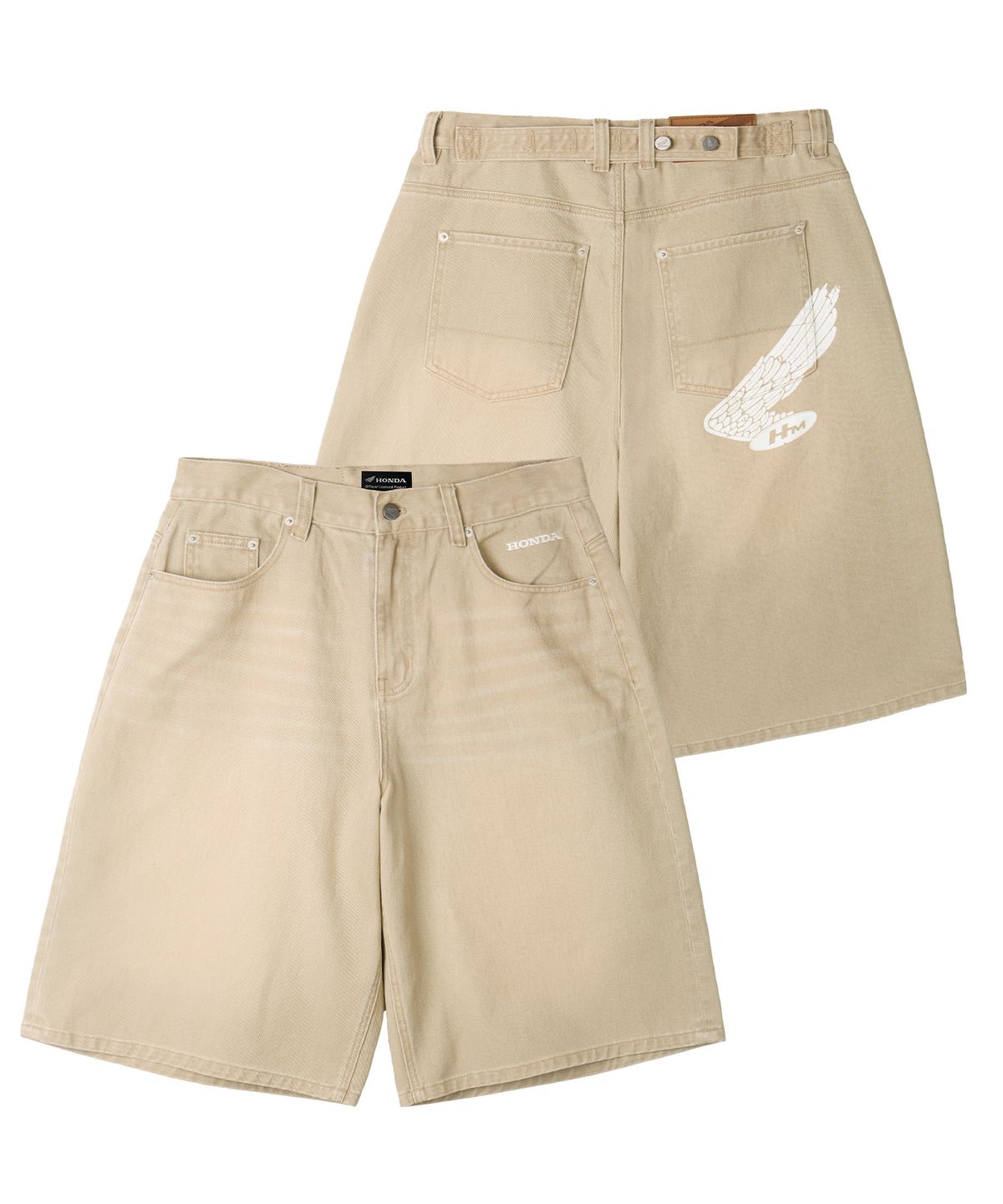 핍스 모터사이클(PHYPS MOTORCYCLE) Motorcycle Bermuda Pants Cream