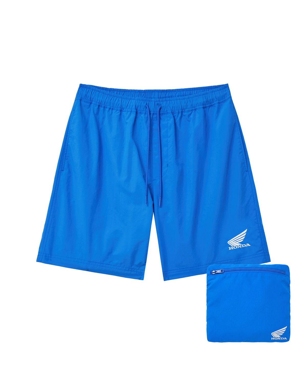핍스 모터사이클(PHYPS MOTORCYCLE) Nylon Wing Logo 7Inch Packable Beach Shorts Blue