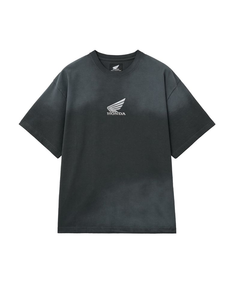 Winglogo Spray Dying Short Sleeve Charcoal