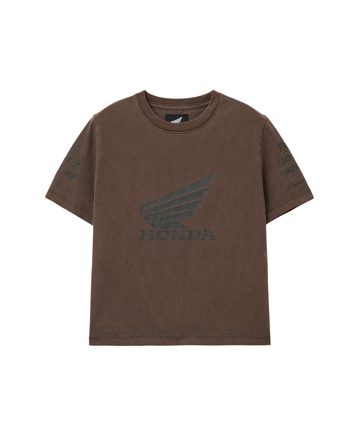 핍스 모터사이클(PHYPS MOTORCYCLE) Womens Wing Collect Logo Short Sleeve Pigment Brown