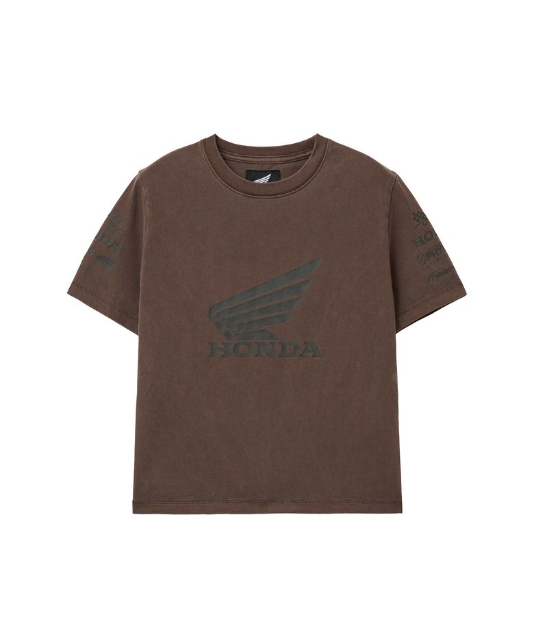 Womens Wing Collect Logo Short Sleeve Pigment Brown