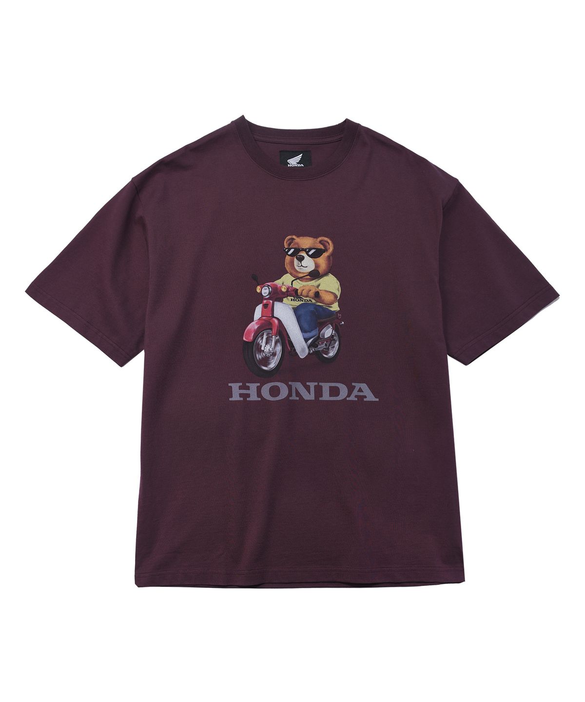 핍스 모터사이클(PHYPS MOTORCYCLE) Honda Bear T-Shirt Burgundy