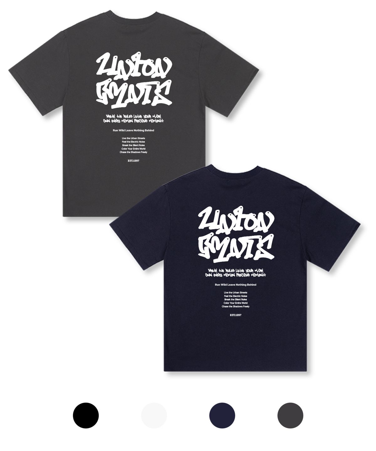 유니온가먼츠(UNION GARMENTS) 나띵비하인드 오버핏 반팔 티셔츠 4COLOR