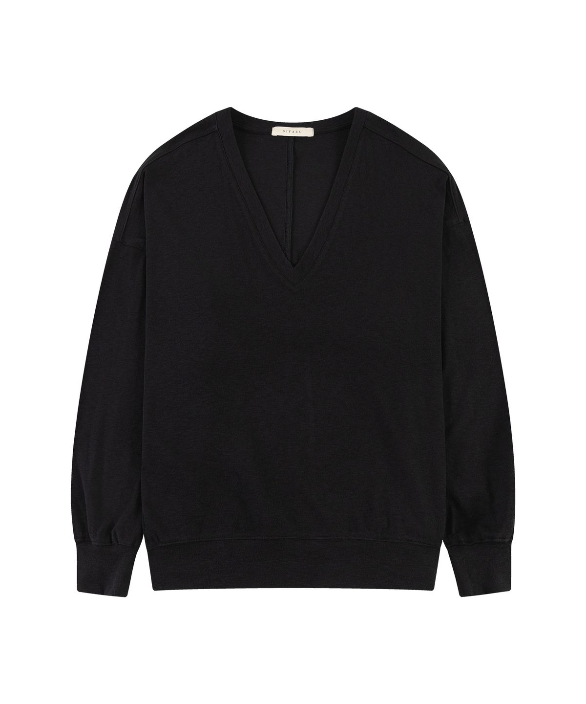 시야쥬(SIYAZU) SITP5274 브이넥 가오리 컴포트 티셔츠_Black