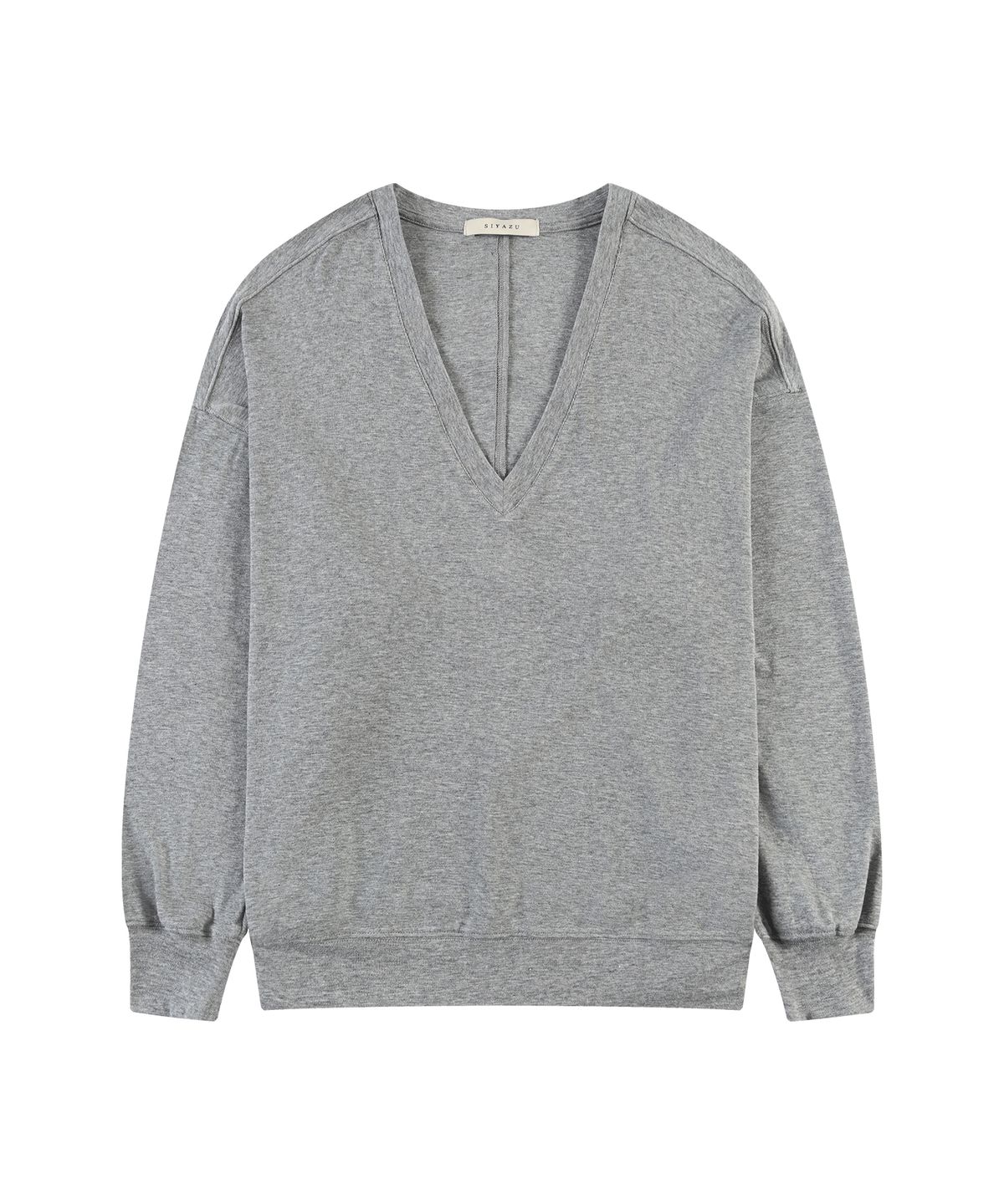 시야쥬(SIYAZU) SITP5274 브이넥 가오리 컴포트 티셔츠_Melange gray