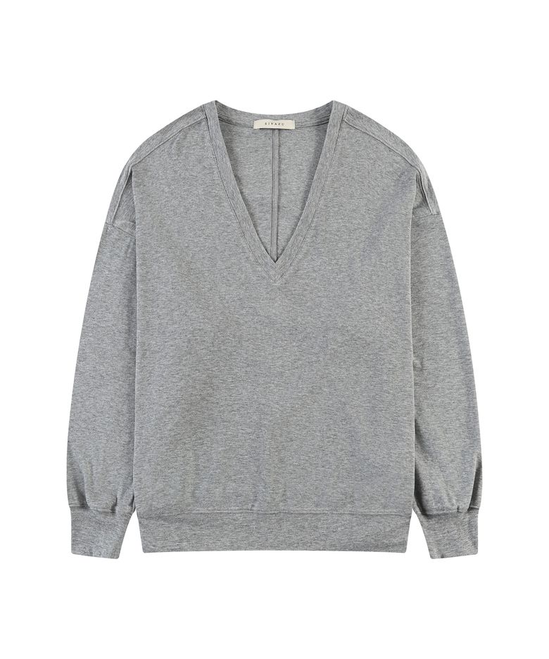 SITP5274 브이넥 가오리 컴포트 티셔츠_Melange gray