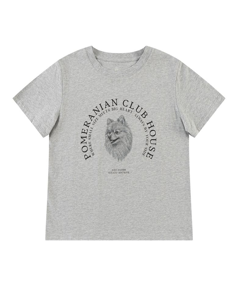 SITP5265 포메라니안 반팔 티셔츠_Melange gray