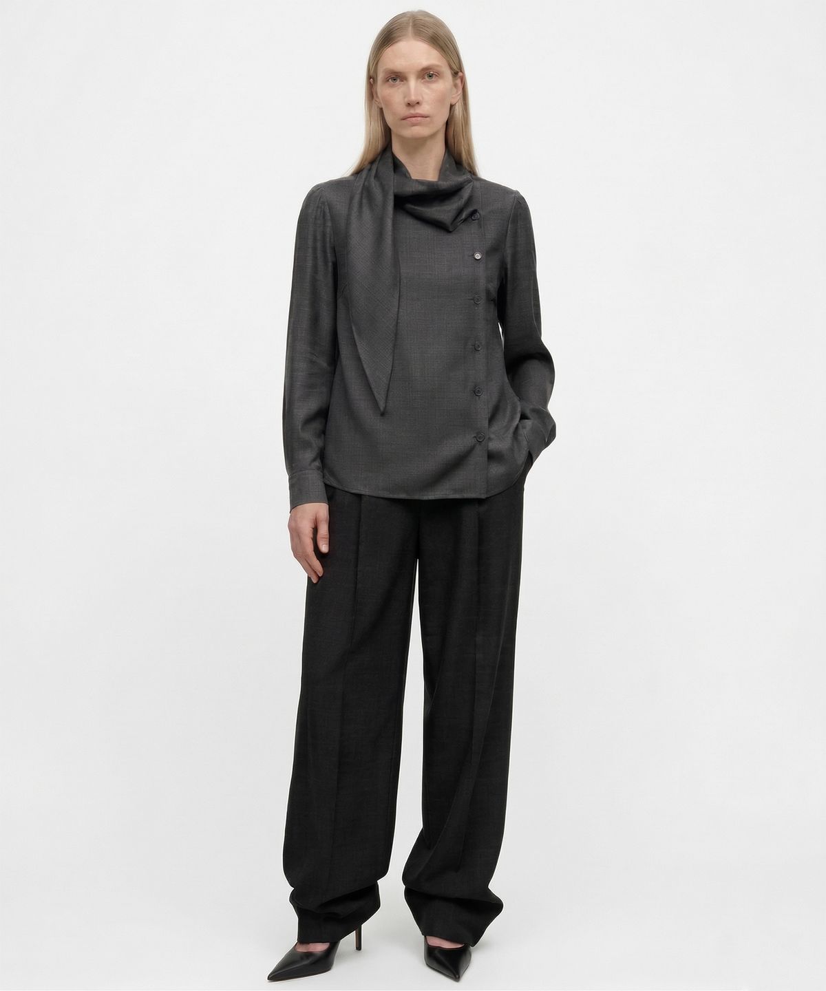 킴도(KIMDOH) Serein Blouse / Charcoal