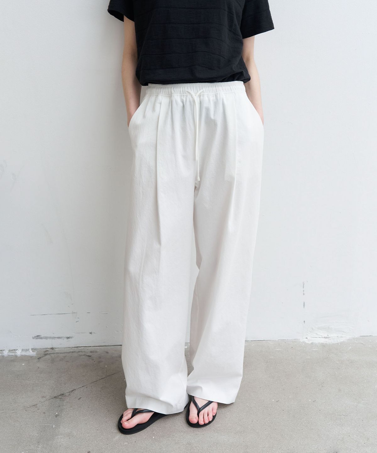 노운베러(KNOWNBETTER) Comfort string cotton pants [KNSS06PT03]_Ivory