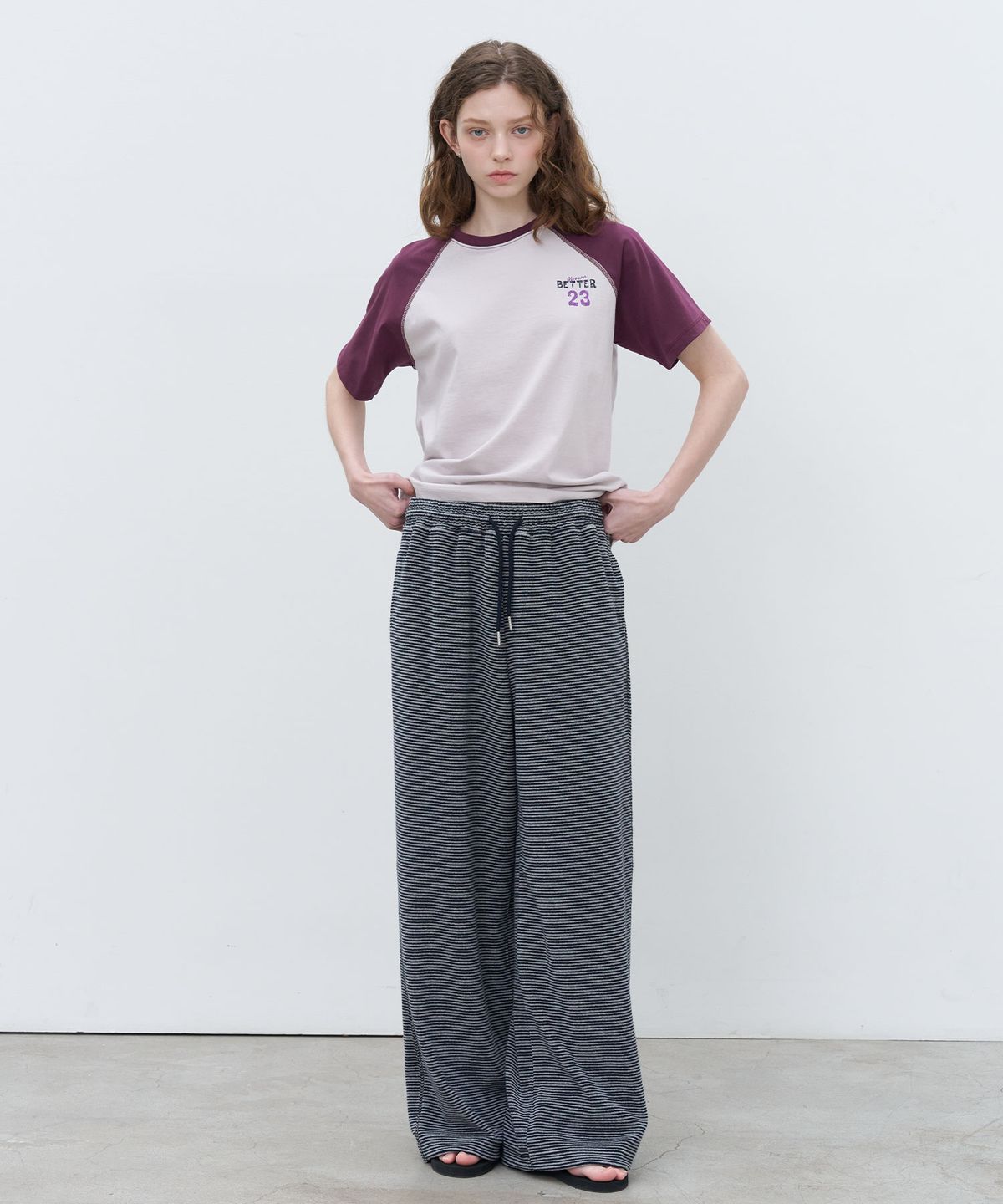 노운베러(KNOWNBETTER) Stripe terry easy pants [KNSS07PT04]_Gray