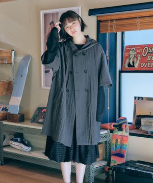 유니섹스 시어 더블 후드코트 그레이