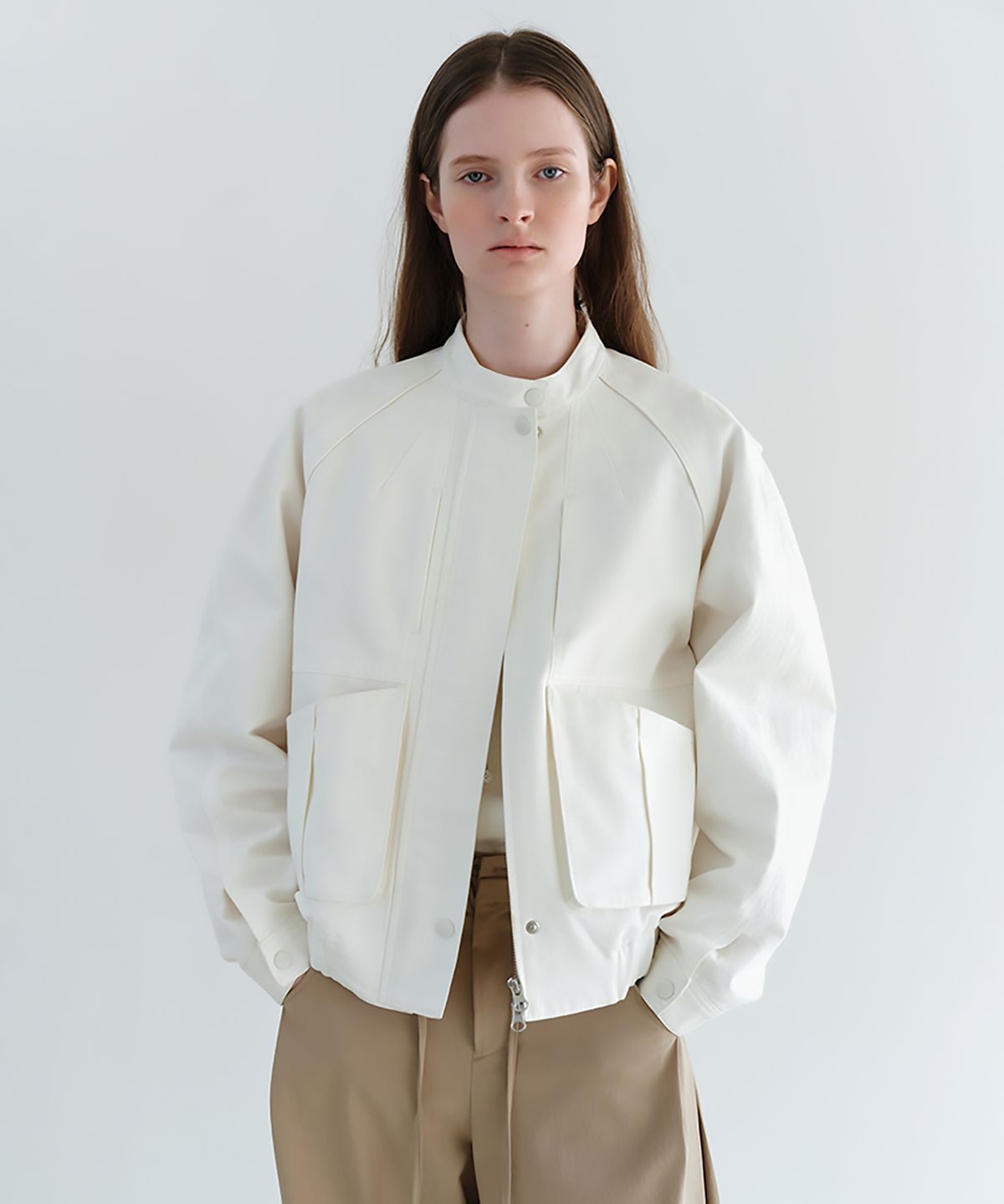 아우브아워(AUBOUR) vector cotton jacket (ecru)