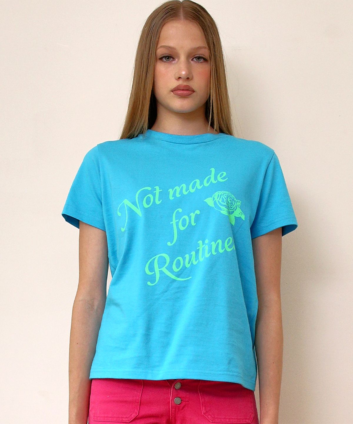 저스트하우스(JUSTHAUS) ROSE GRAPHIC TEE, SKY BLUE
