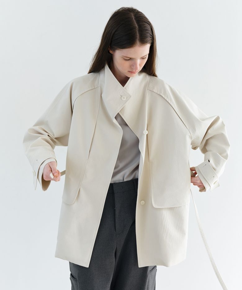 vent half trench coat (ivory)