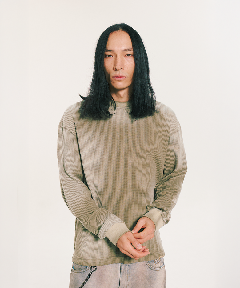 HAND BRUSHED BLEECH SHIRT KHAKI