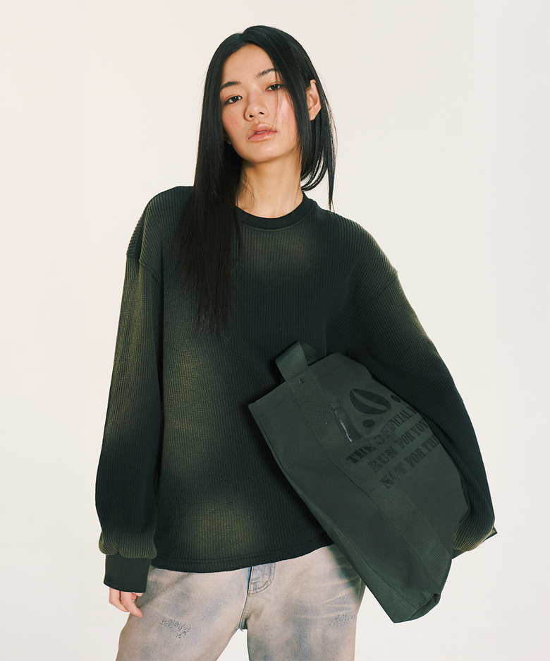 HAND BRUSHED BLEECH SHIRT BLACK